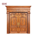 Puerta principal exterior puerta doble diseño de madera de teca soild puerta de madera